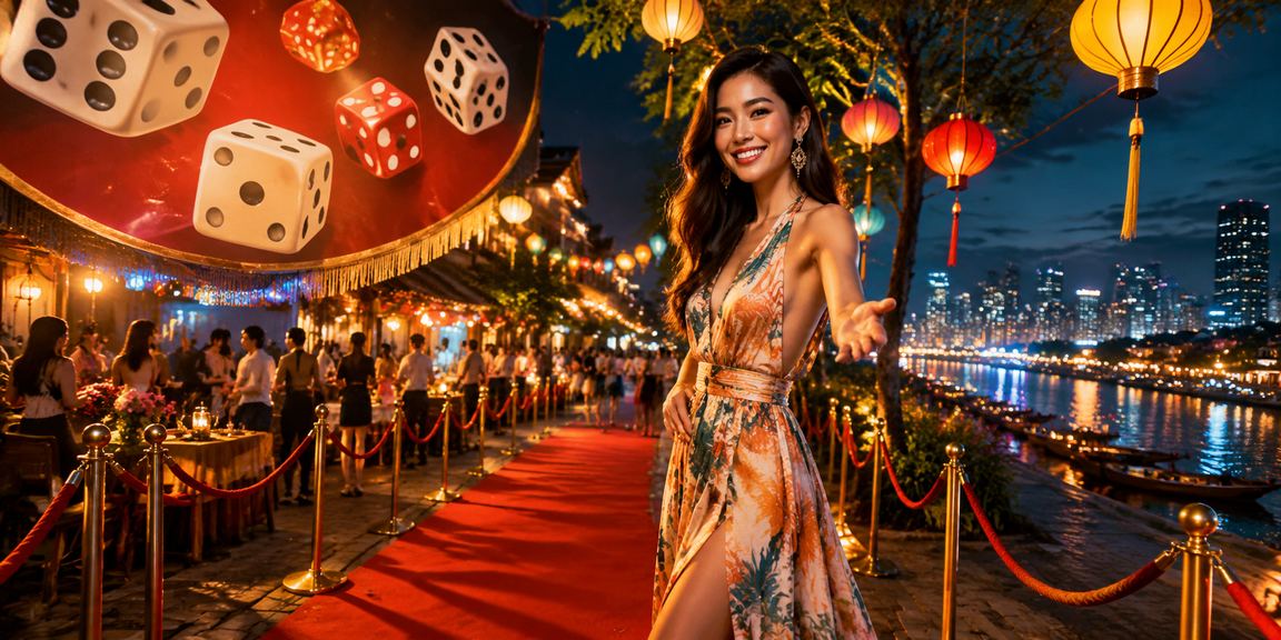 Trò chơi tài xỉu với xúc xắc và đèn lồng tại Sài Gòn trong không khí lễ hội