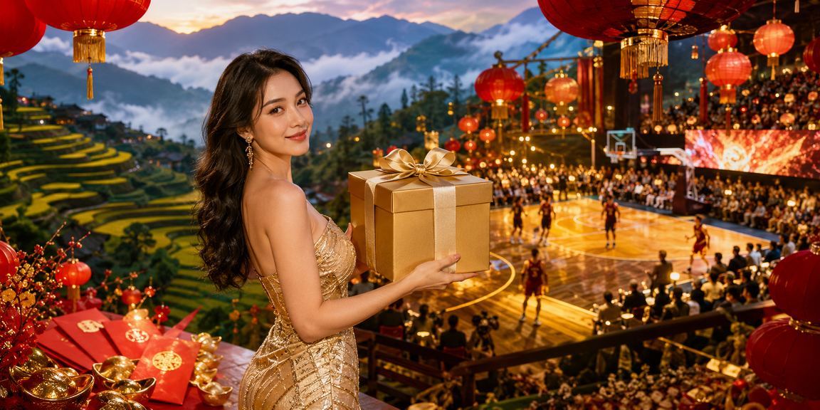 Người hâm mộ bóng rổ tại Sapa xem kết quả cược qua điện thoại bên đèn lồng