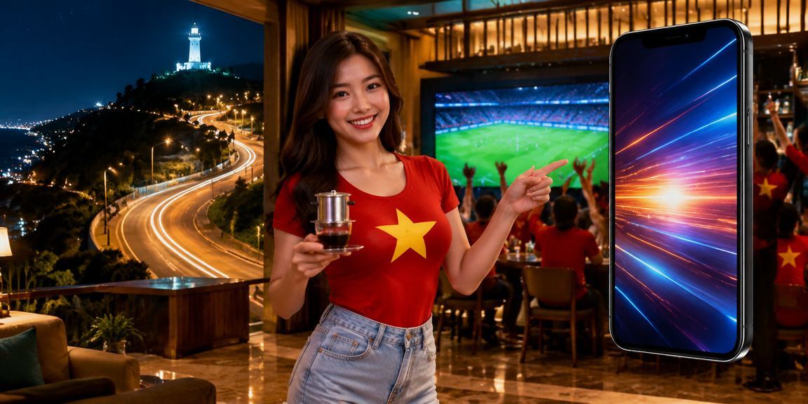 Người dùng tại Vũng Tàu đăng nhập casino trực tuyến trên điện thoại bên tách cà phê buổi sáng